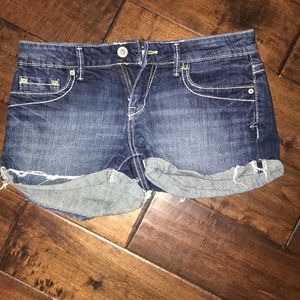 Dark wash jean shorts